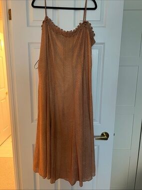 h&m pastel dress H&M Ruffle-Trimmed Maxi Dress Tiered Open Back Cream Floral Pastel Sz XL BNWT